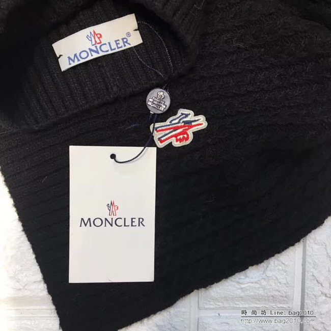 MONCIER蒙口 專櫃同步時尚百搭款 原單羊毛帽子圍巾套裝 LLWJ7107